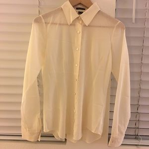 Theory Sheer Button Down Blouse
